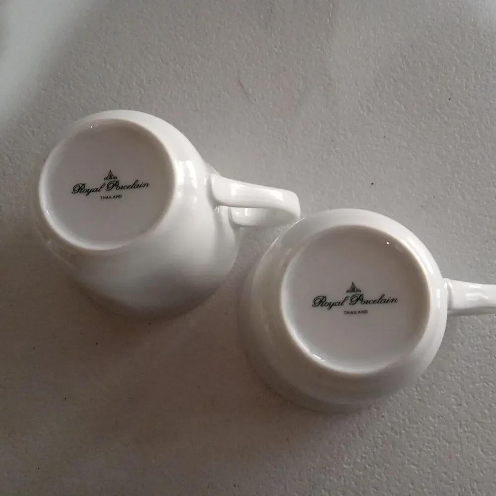 2 Royal  Porcelain  Restaurant Ware 7 Ounce Cups